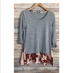 Anthropologie Little Yellow Button Ruffle Top SZ L